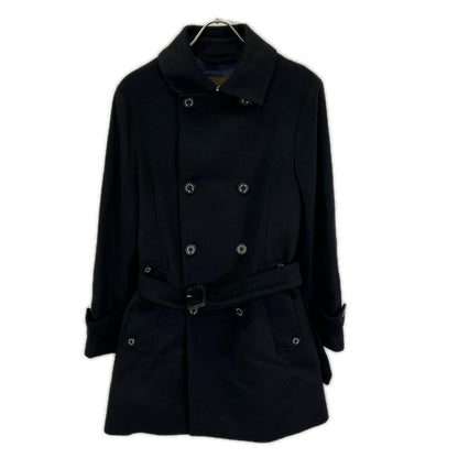 MACKINTOSH マッキントッシュ VM-SM-SM FETLAR/フェトラー ブラック ウール×ナイロン ロゴボタン ダブルブレスト ベルテッドミディアムコート コート
