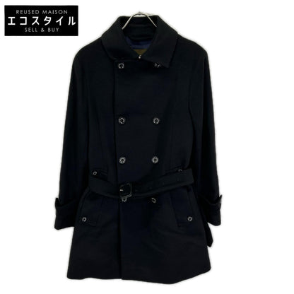 MACKINTOSH マッキントッシュ VM-SM-SM FETLAR/フェトラー ブラック ウール×ナイロン ロゴボタン ダブルブレスト ベルテッドミディアムコート コート
