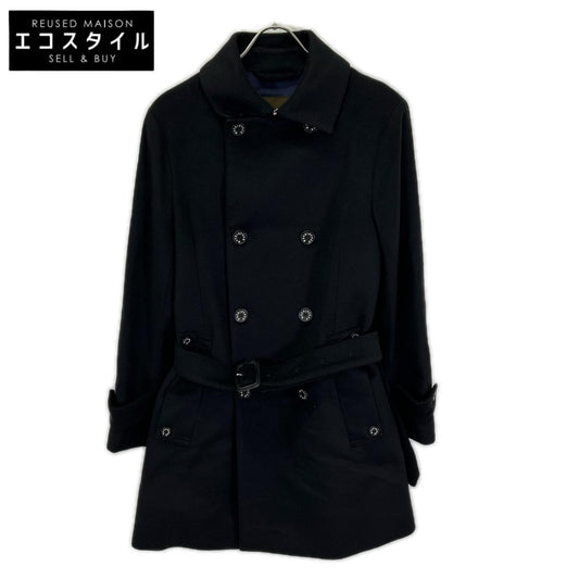 MACKINTOSH マッキントッシュ VM-SM-SM FETLAR/フェトラー ブラック ウール×ナイロン ロゴボタン ダブルブレスト ベルテッドミディアムコート コート