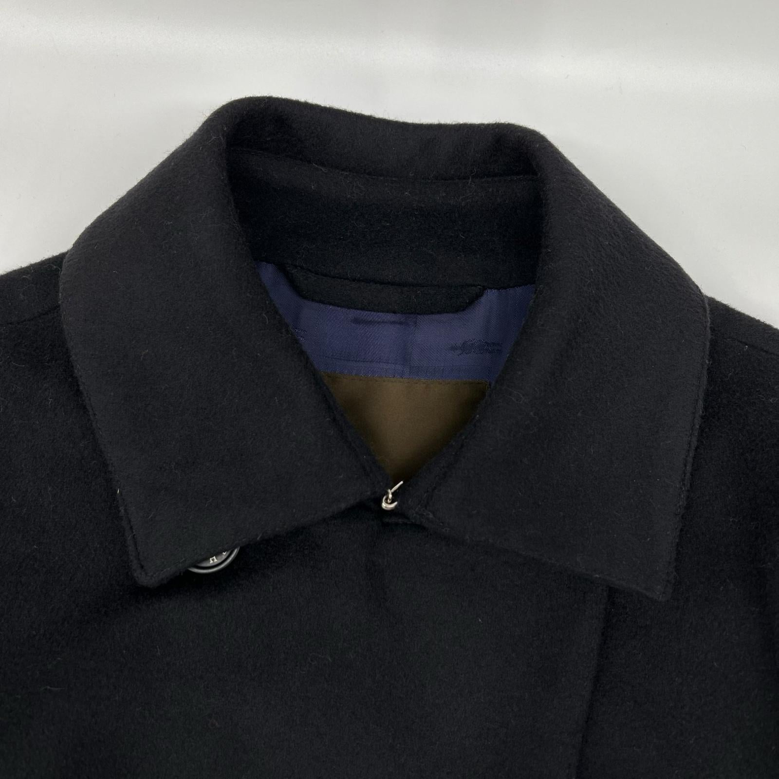 MACKINTOSH マッキントッシュ VM-SM-SM FETLAR/フェトラー ブラック ウール×ナイロン ロゴボタン ダブルブレスト ベルテッドミディアムコート コート