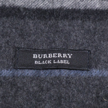 Burberry Black Label バーバリーブラックレーベル 【美品】ロゴ刺繍 ボーダー フリンジ マフラー