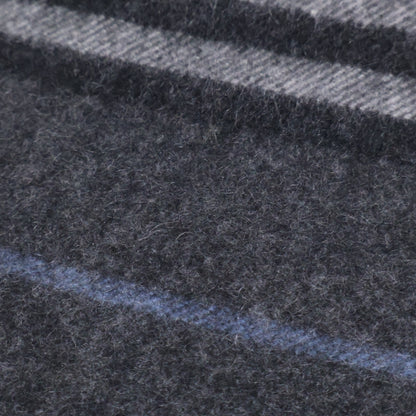 Burberry Black Label バーバリーブラックレーベル 【美品】ロゴ刺繍 ボーダー フリンジ マフラー