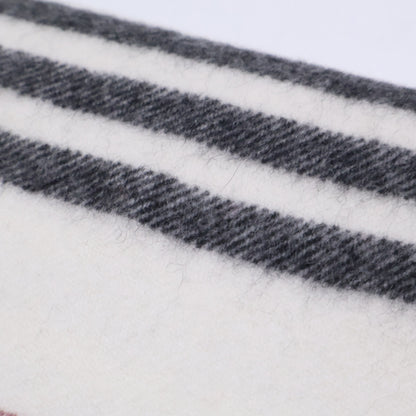 Burberry Black Label バーバリーブラックレーベル ロゴ刺繍 ボーダー フリンジ マフラー
