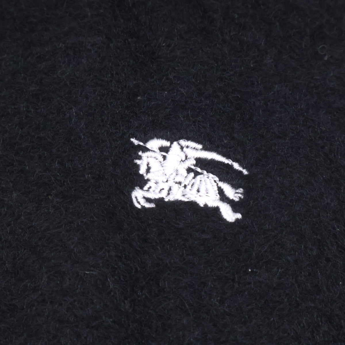 Burberry Black Label バーバリーブラックレーベル 【美品】ロゴ刺繍 カシミヤ フリンジ マフラー