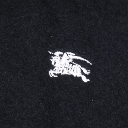 Burberry Black Label バーバリーブラックレーベル 【美品】ロゴ刺繍 カシミヤ フリンジ マフラー