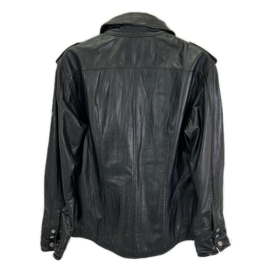 Burberry Black Label バーバリーブラックレーベル BMP81-601-09 ブラック チェックライニング ラムレザーシャツジャケット ジャケット
