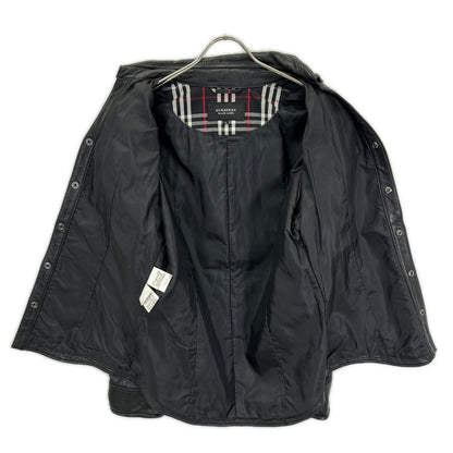 Burberry Black Label バーバリーブラックレーベル BMP81-601-09 ブラック チェックライニング ラムレザーシャツジャケット ジャケット