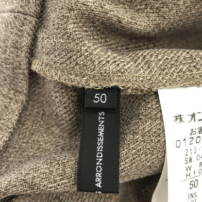 23区 23区 グレー ウールライクカルゼ テーパード パンツ ボトムス
