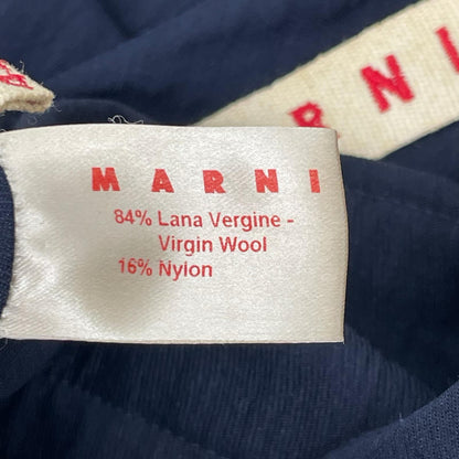 MARNI マルニ ネイビー バックジップ アシンメトリー フリル スカート ボトムス