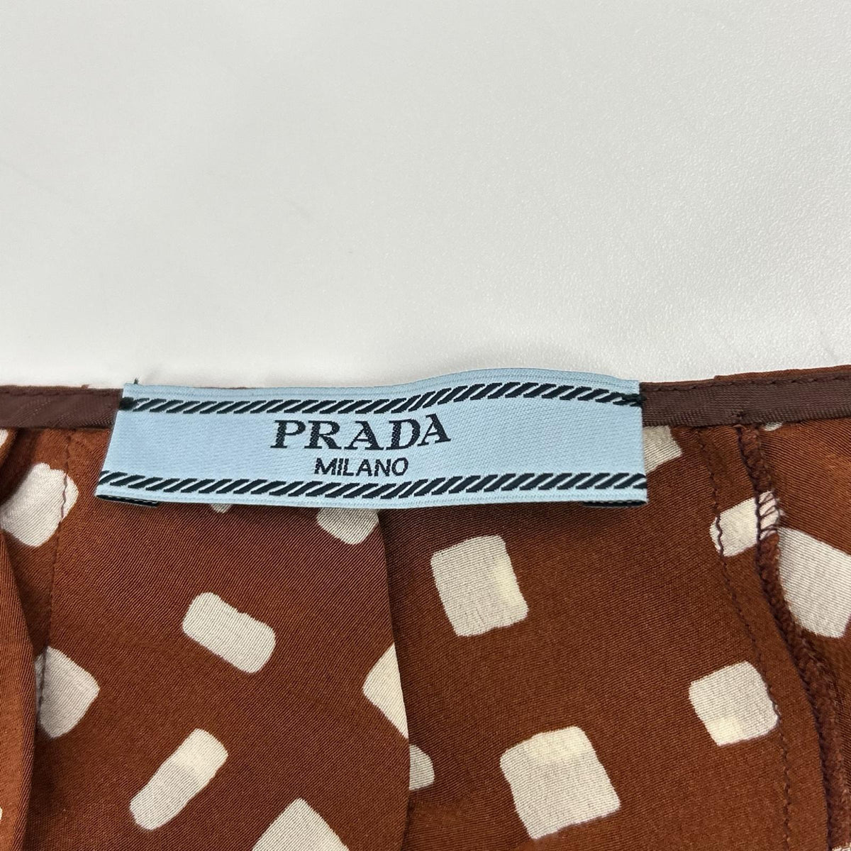PRADA プラダ ブラウン×ホワイト スクエアドット サイドジップ セットアップ スーツ セットアップ