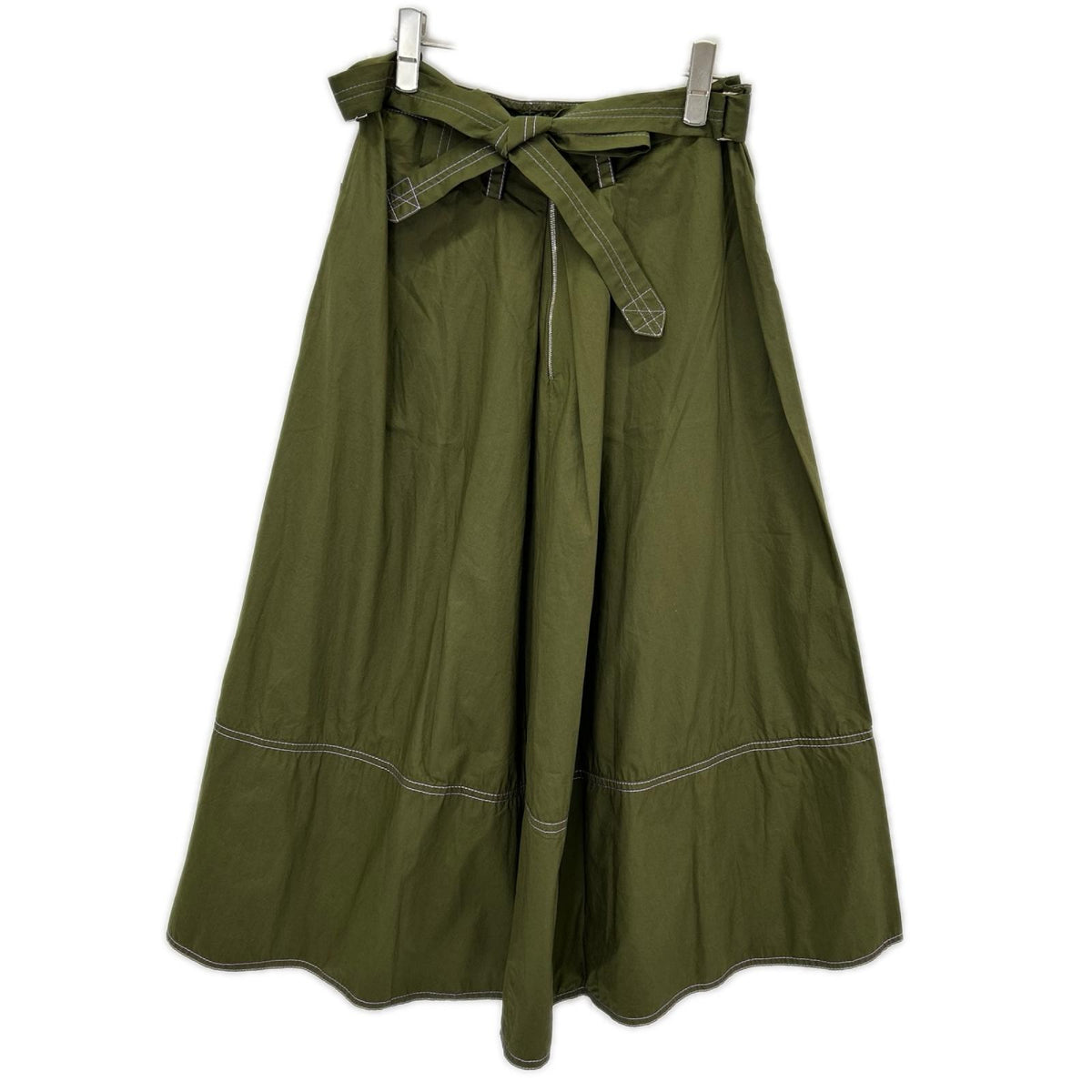 MARNI マルニ GOMAW34CJ0TCV60 カーキ コットン100 ベルト付き フレアスカート スカート