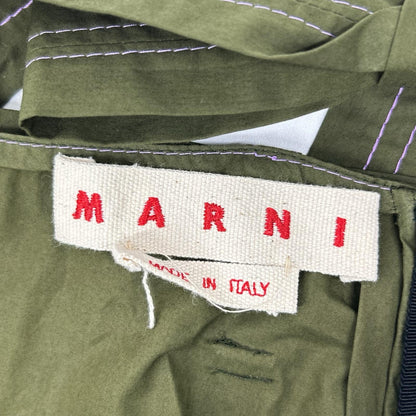 MARNI マルニ GOMAW34CJ0TCV60 カーキ コットン100 ベルト付き フレアスカート スカート