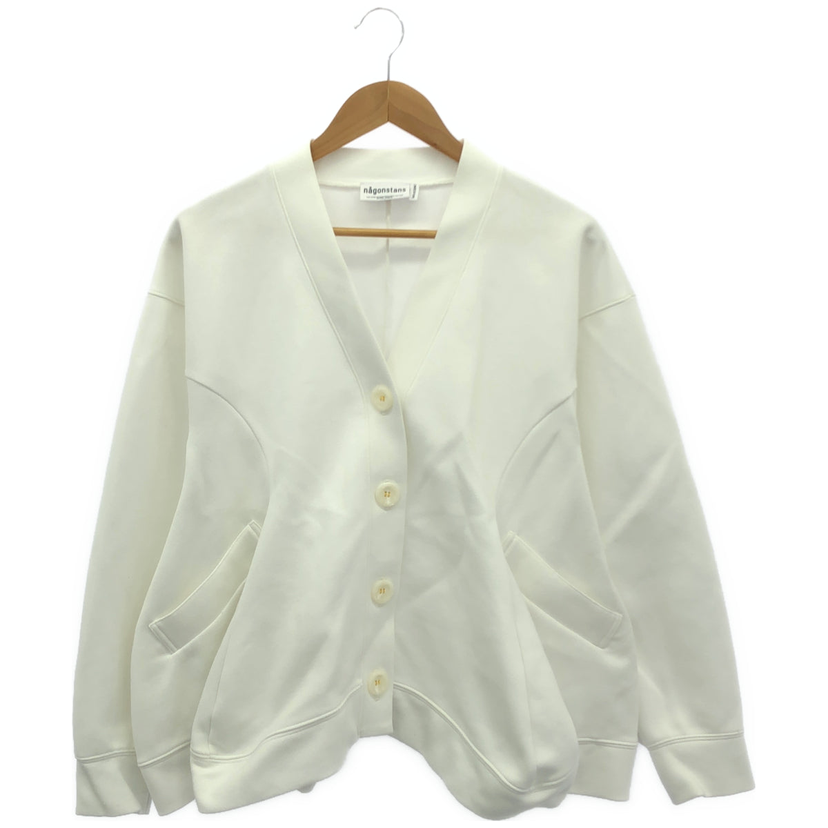 nagonstans ナゴンスタンス 24SS 470HS880-0530 ホワイト コットン混 curve drape cardigan/カーブドレープカーディガン トップス