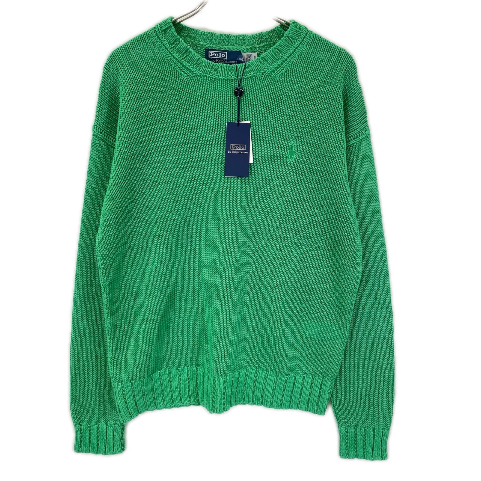 POLObyRalphLauren ポロラルフローレン 710A12983001 25年 グリーン ガーメントダイド リネン セーター トップス