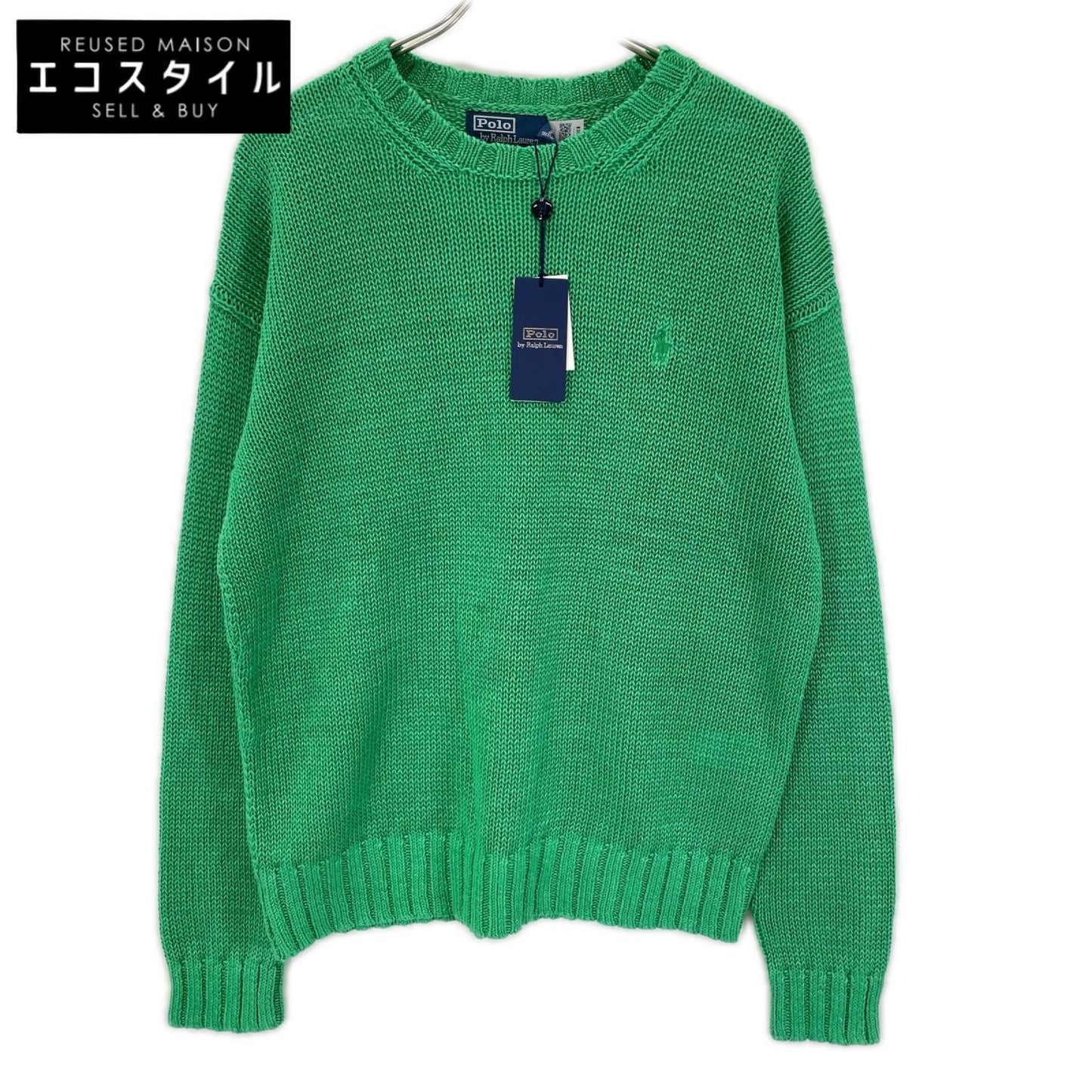 POLObyRalphLauren ポロラルフローレン 710A12983001 25年 グリーン ガーメントダイド リネン セーター トップス