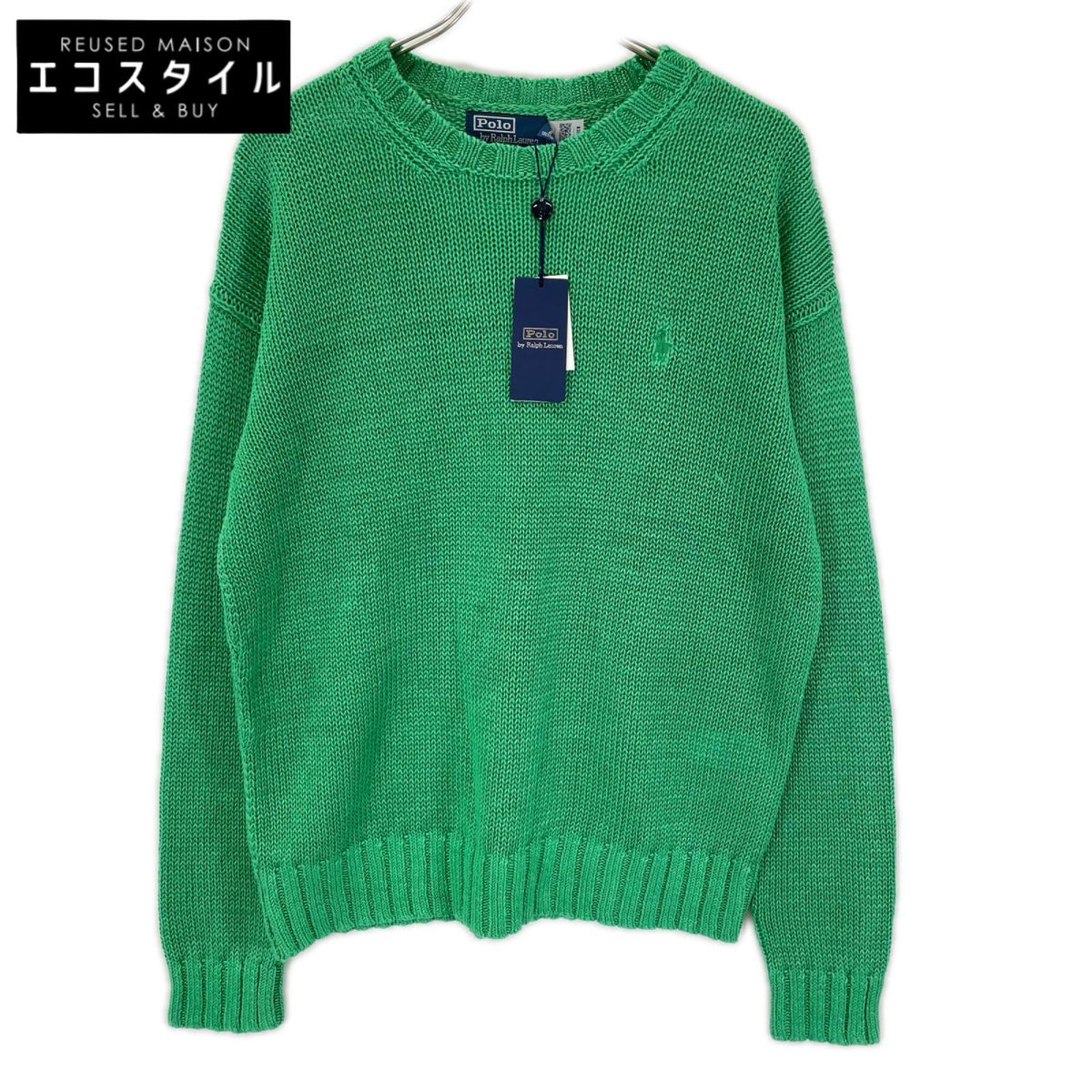 POLObyRalphLauren ポロラルフローレン 710A12983001 25年 グリーン ガーメントダイド リネン セーター トップス