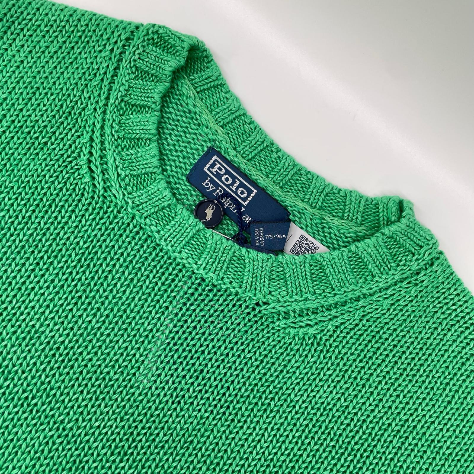 POLObyRalphLauren ポロラルフローレン 710A12983001 25年 グリーン ガーメントダイド リネン セーター トップス