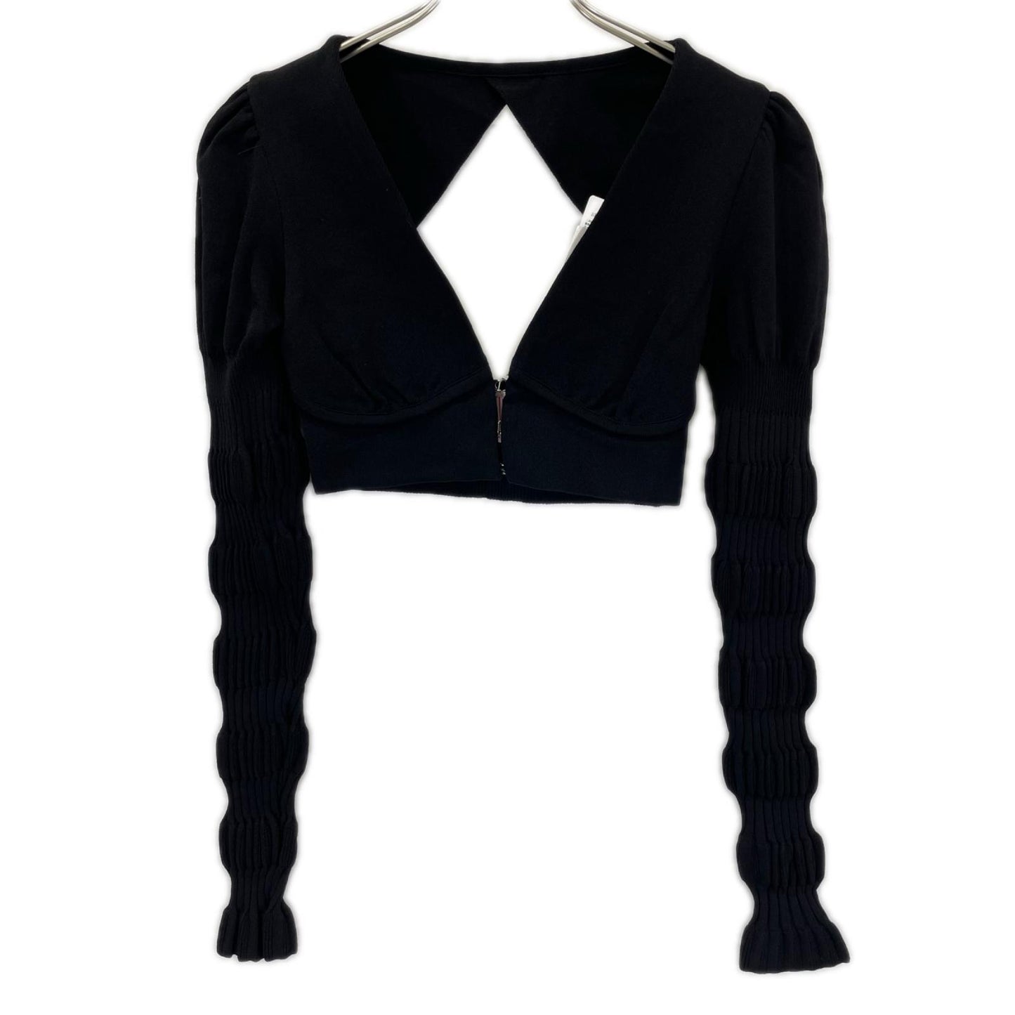 FETICO フェティコ 24SS FTC242-0711 ブラック レーヨン混 STRIPE KNIT SHORT CARDIGAN トップス