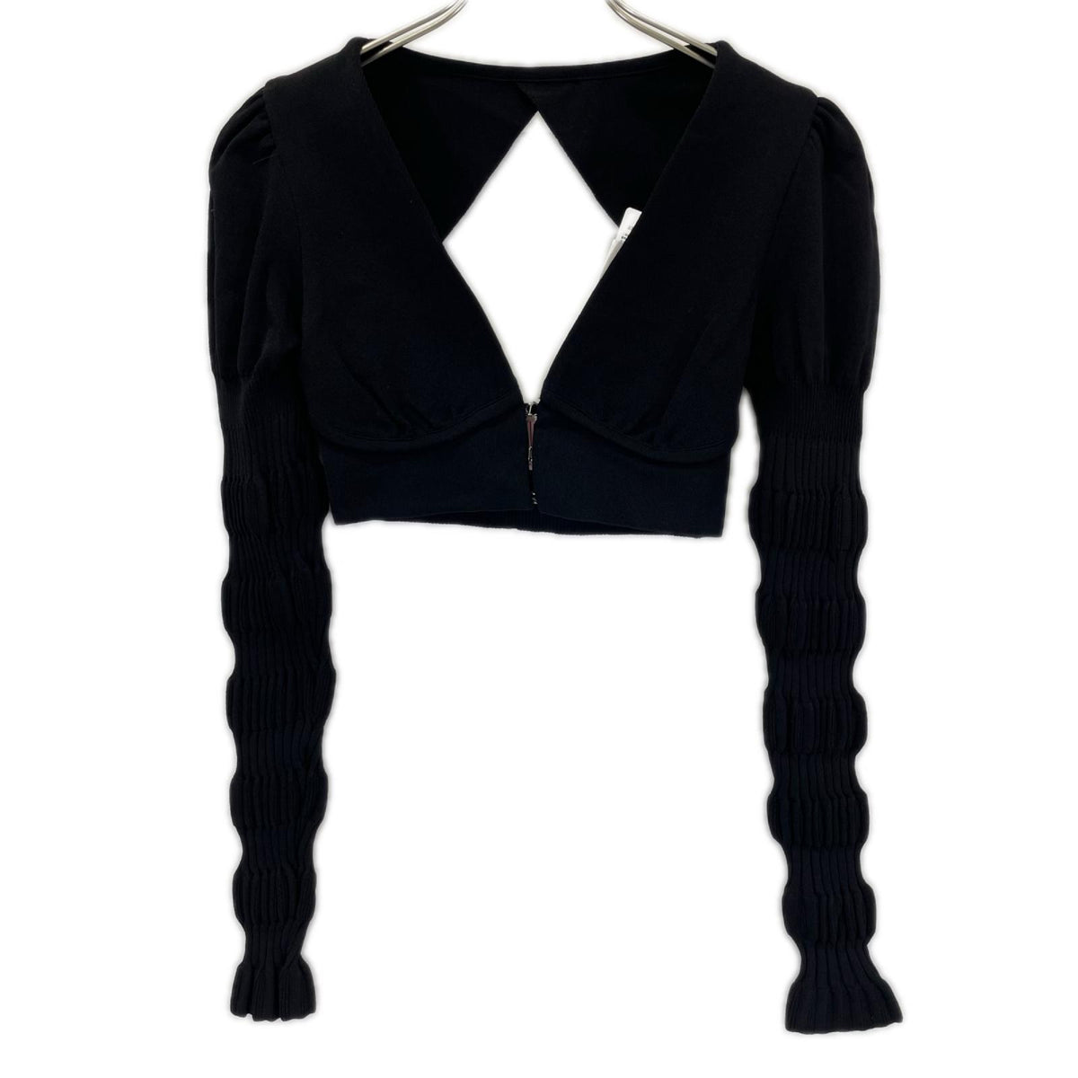 FETICO フェティコ 24SS FTC242-0711 ブラック レーヨン混 STRIPE KNIT SHORT CARDIGAN トップス