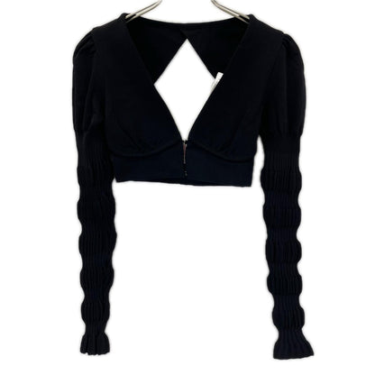FETICO フェティコ 24SS FTC242-0711 ブラック レーヨン混 STRIPE KNIT SHORT CARDIGAN トップス