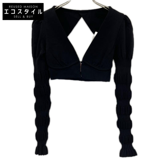 FETICO フェティコ 24SS FTC242-0711 ブラック レーヨン混 STRIPE KNIT SHORT CARDIGAN トップス