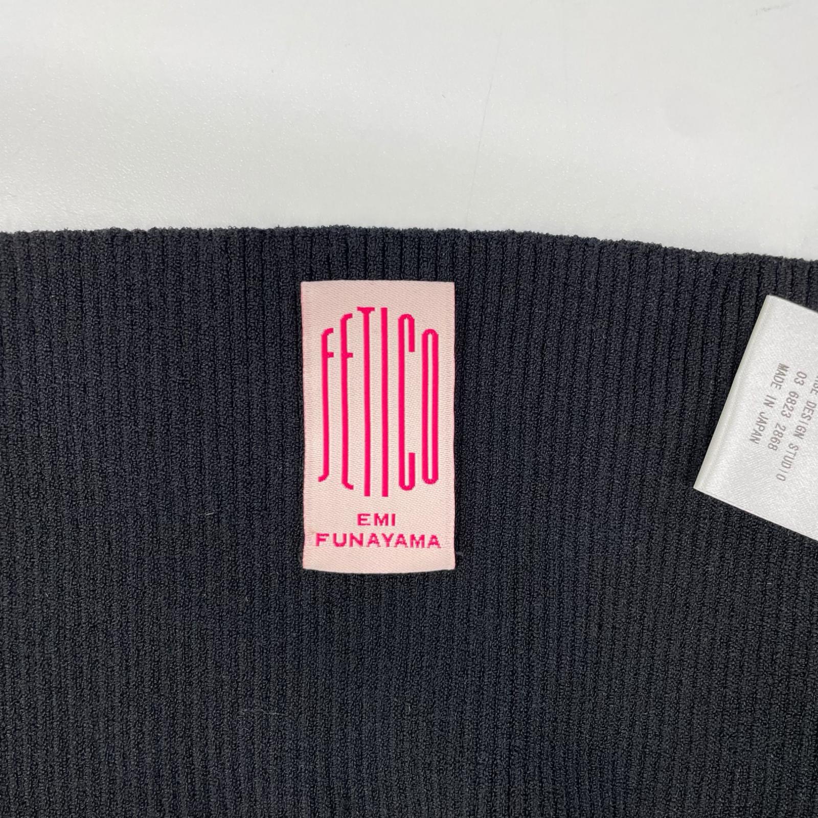 FETICO フェティコ 24SS FTC242-0711 ブラック レーヨン混 STRIPE KNIT SHORT CARDIGAN トップス