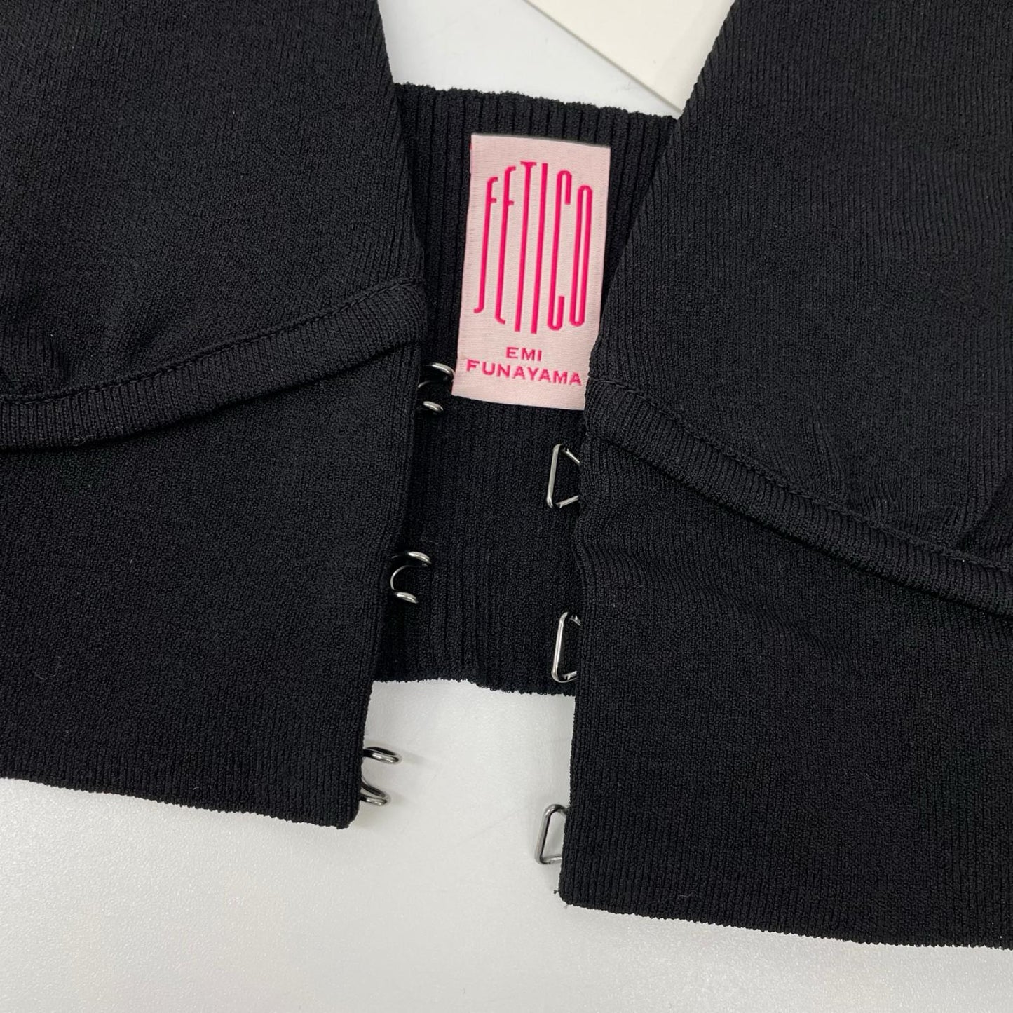 FETICO フェティコ 24SS FTC242-0711 ブラック レーヨン混 STRIPE KNIT SHORT CARDIGAN トップス