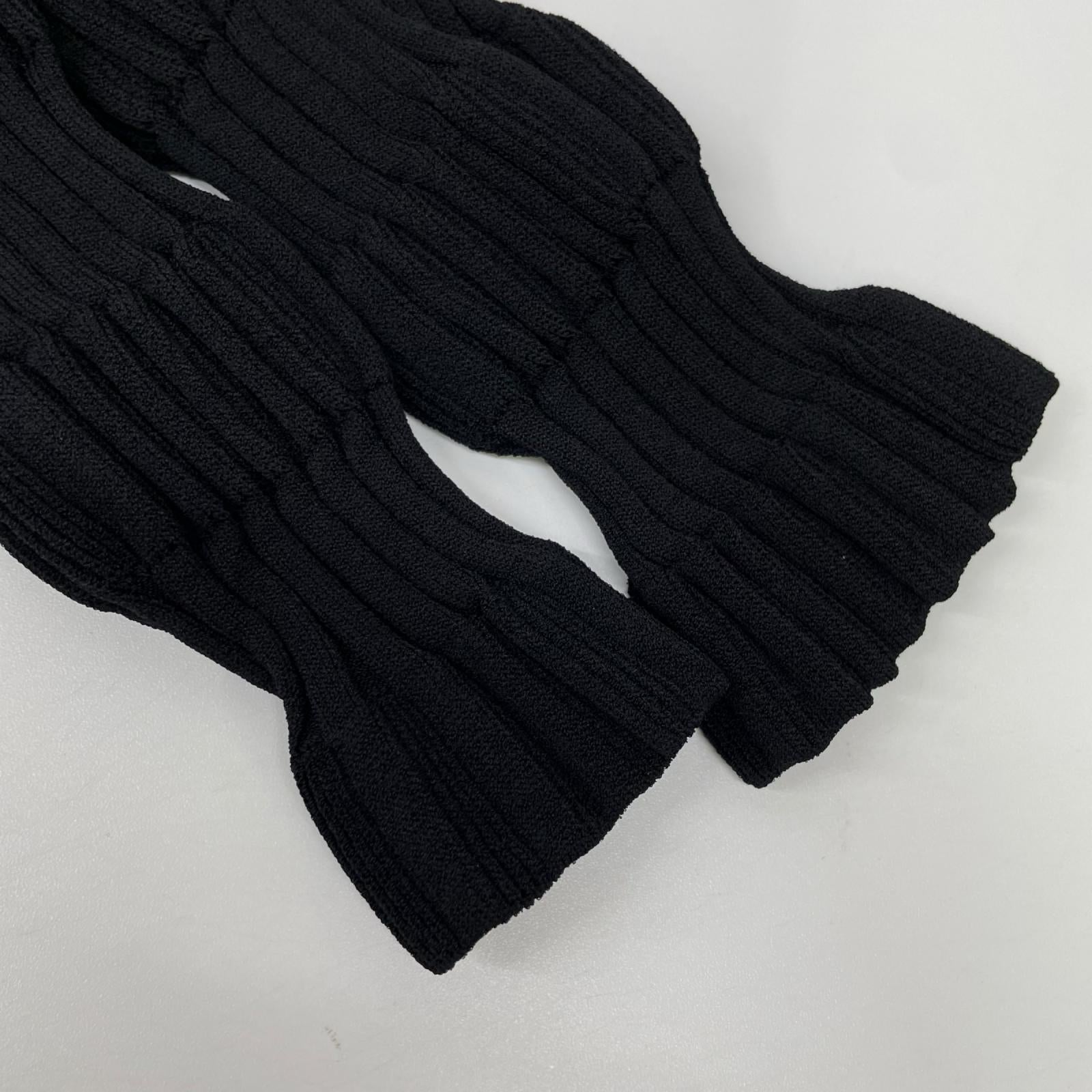 FETICO フェティコ 24SS FTC242-0711 ブラック レーヨン混 STRIPE KNIT SHORT CARDIGAN トップス