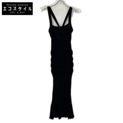 FETICO フェティコ 24SS FTC242-0712 ブラック レーヨン混 SHEER STRIPE KNIT DRESS ワンピース