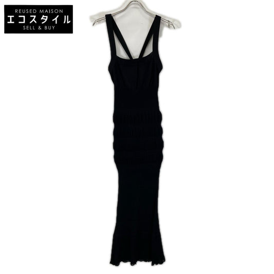 FETICO フェティコ 24SS FTC242-0712 ブラック レーヨン混 SHEER STRIPE KNIT DRESS ワンピース