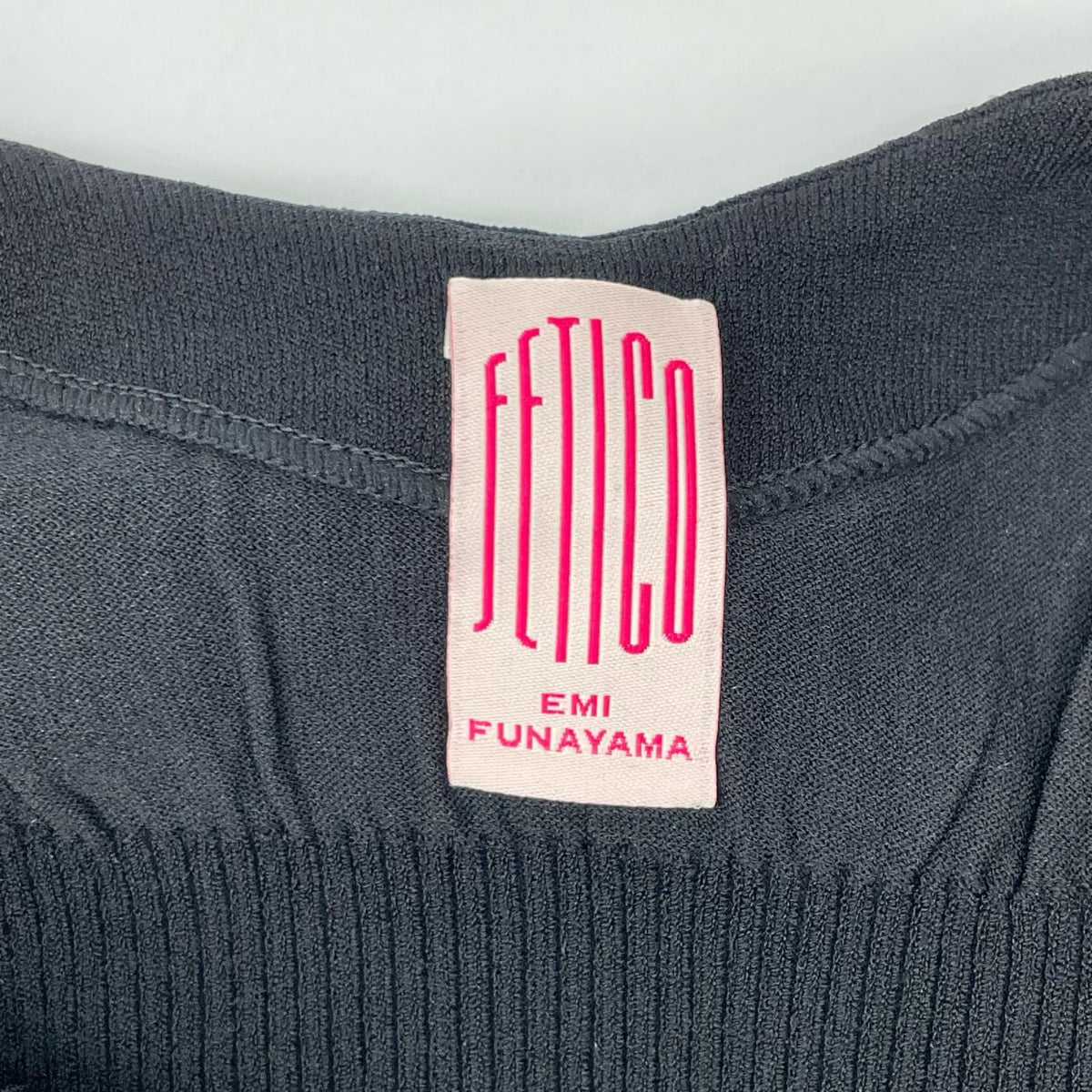 FETICO フェティコ 24SS FTC242-0712 ブラック レーヨン混 SHEER STRIPE KNIT DRESS ワンピース