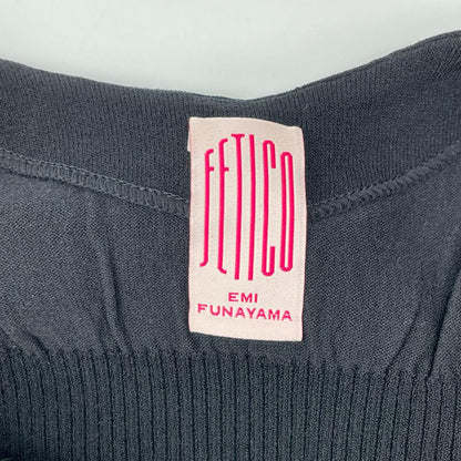 FETICO フェティコ 24SS FTC242-0712 ブラック レーヨン混 SHEER STRIPE KNIT DRESS ワンピース
