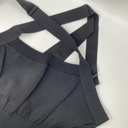 FETICO フェティコ 24SS FTC242-0712 ブラック レーヨン混 SHEER STRIPE KNIT DRESS ワンピース