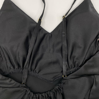 maimia マイミア Clubfloor Dress ブラック サテン キャミソールドレスワンピース ワンピース