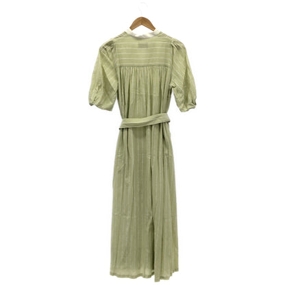 Pale Jute ペールジュート PJ-2022SS-16 ライトグリーン コットン100 white stripe one-piece ストライプショートスリーブワンピース トップス