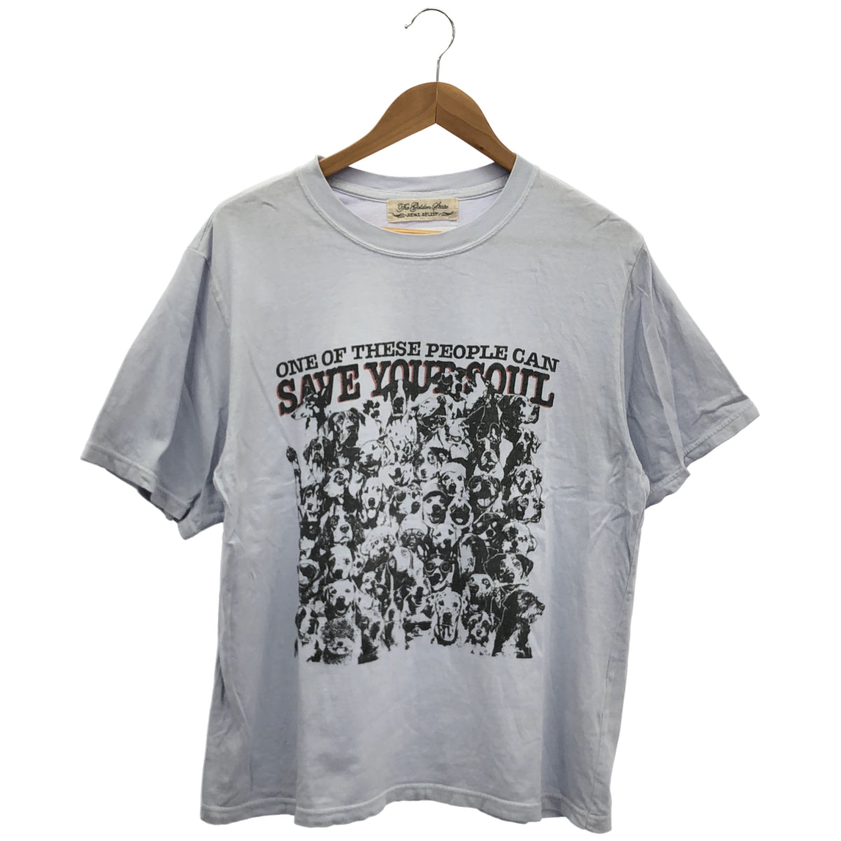 REMI RELIEF レミレリーフ 【×HUG O WaR】BE-566 ブルー DOG LEGENDS SAVE YOUR SOUL プリントTシャツ トップス