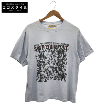 REMI RELIEF レミレリーフ 【×HUG O WaR】BE-566 ブルー DOG LEGENDS SAVE YOUR SOUL プリントTシャツ トップス