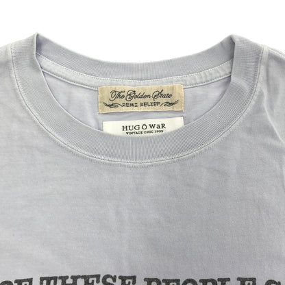 REMI RELIEF レミレリーフ 【×HUG O WaR】BE-566 ブルー DOG LEGENDS SAVE YOUR SOUL プリントTシャツ トップス