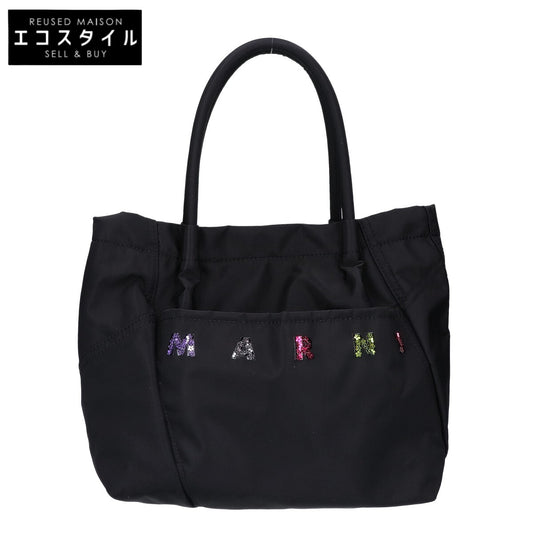 MARNI マルニ 【美品】M01610 KIDS スパンコールロゴ ナイロン ハンドバッグ