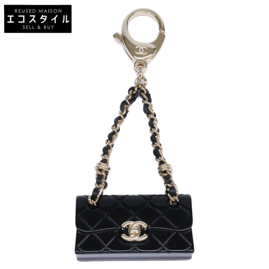 CHANEL シャネル 新品同様 B23C ABA121 GP/レザー/レジン ココマーク マトラッセチェーンバッグモチーフ バッグチャーム/ キーホルダー