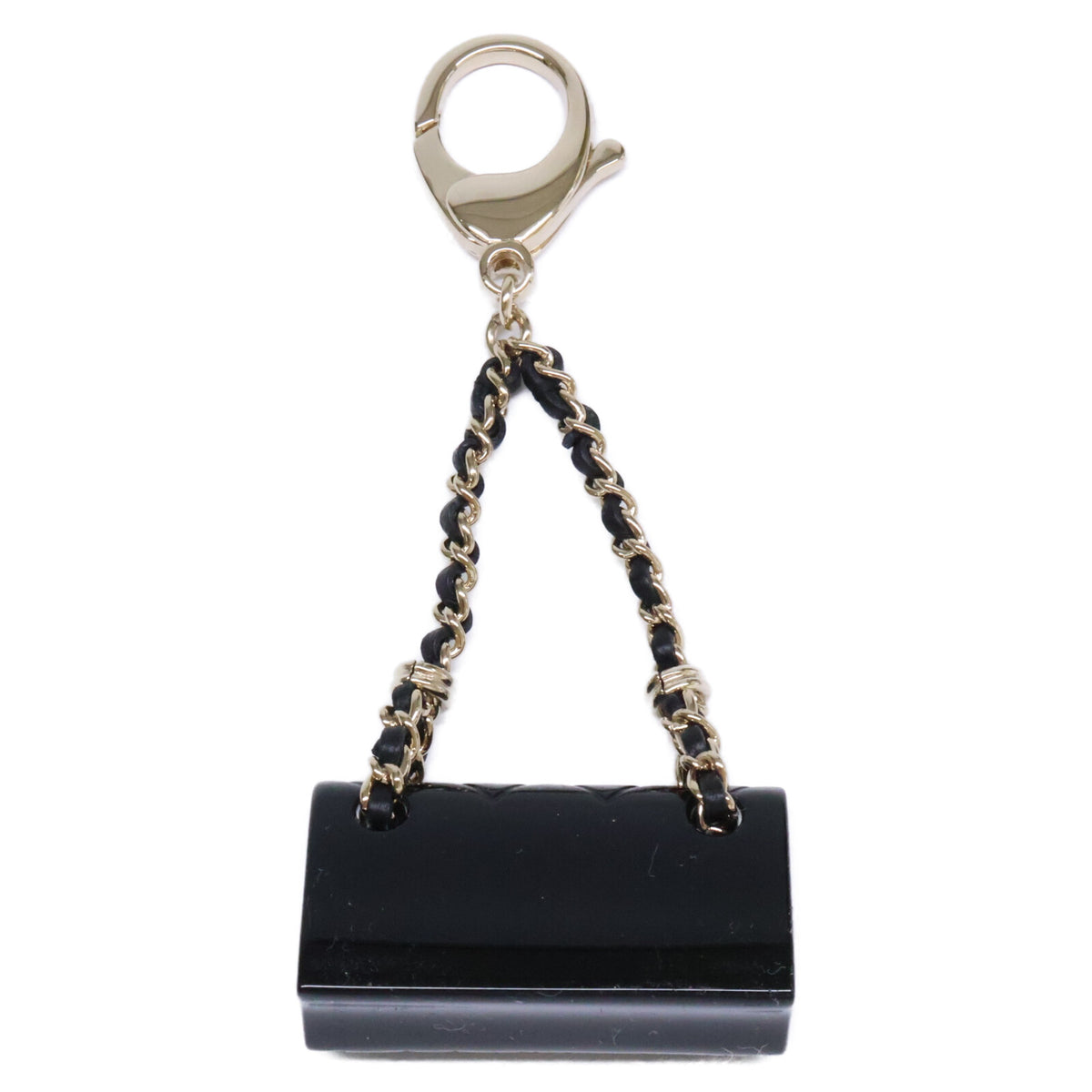CHANEL シャネル 新品同様 B23C ABA121 GP/レザー/レジン ココマーク マトラッセチェーンバッグモチーフ バッグチャーム/ キーホルダー
