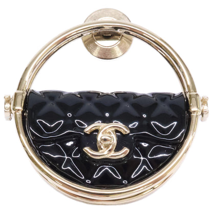CHANEL シャネル 美品 B23C AB9851 ココマーク マトラッセバッグモチーフ フープラペルピン ブローチ