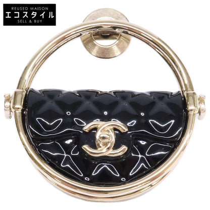 CHANEL シャネル 美品 B23C AB9851 ココマーク マトラッセバッグモチーフ フープラペルピン ブローチ