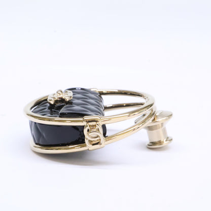 CHANEL シャネル 美品 B23C AB9851 ココマーク マトラッセバッグモチーフ フープラペルピン ブローチ