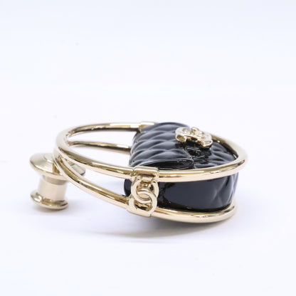 CHANEL シャネル 美品 B23C AB9851 ココマーク マトラッセバッグモチーフ フープラペルピン ブローチ