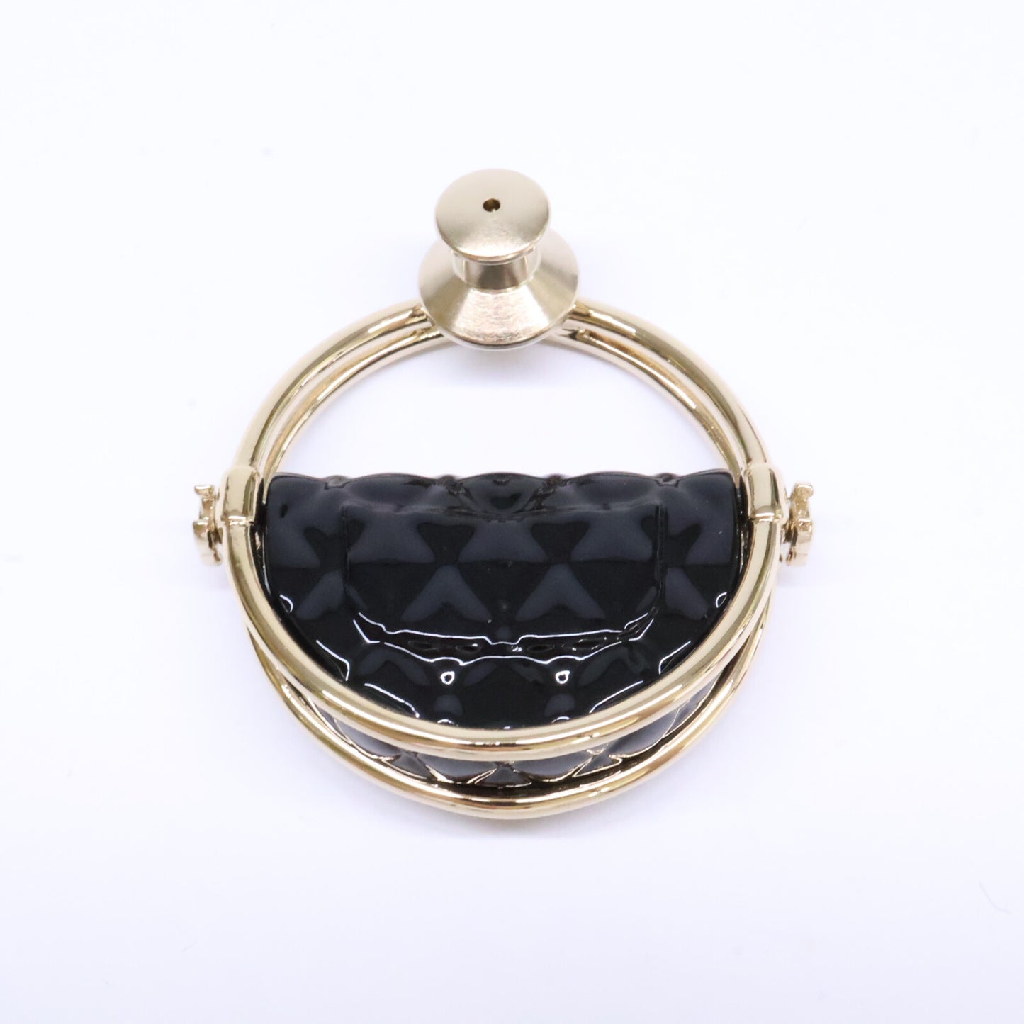 CHANEL シャネル 美品 B23C AB9851 ココマーク マトラッセバッグモチーフ フープラペルピン ブローチ