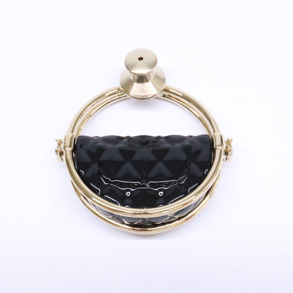 CHANEL シャネル 美品 B23C AB9851 ココマーク マトラッセバッグモチーフ フープラペルピン ブローチ