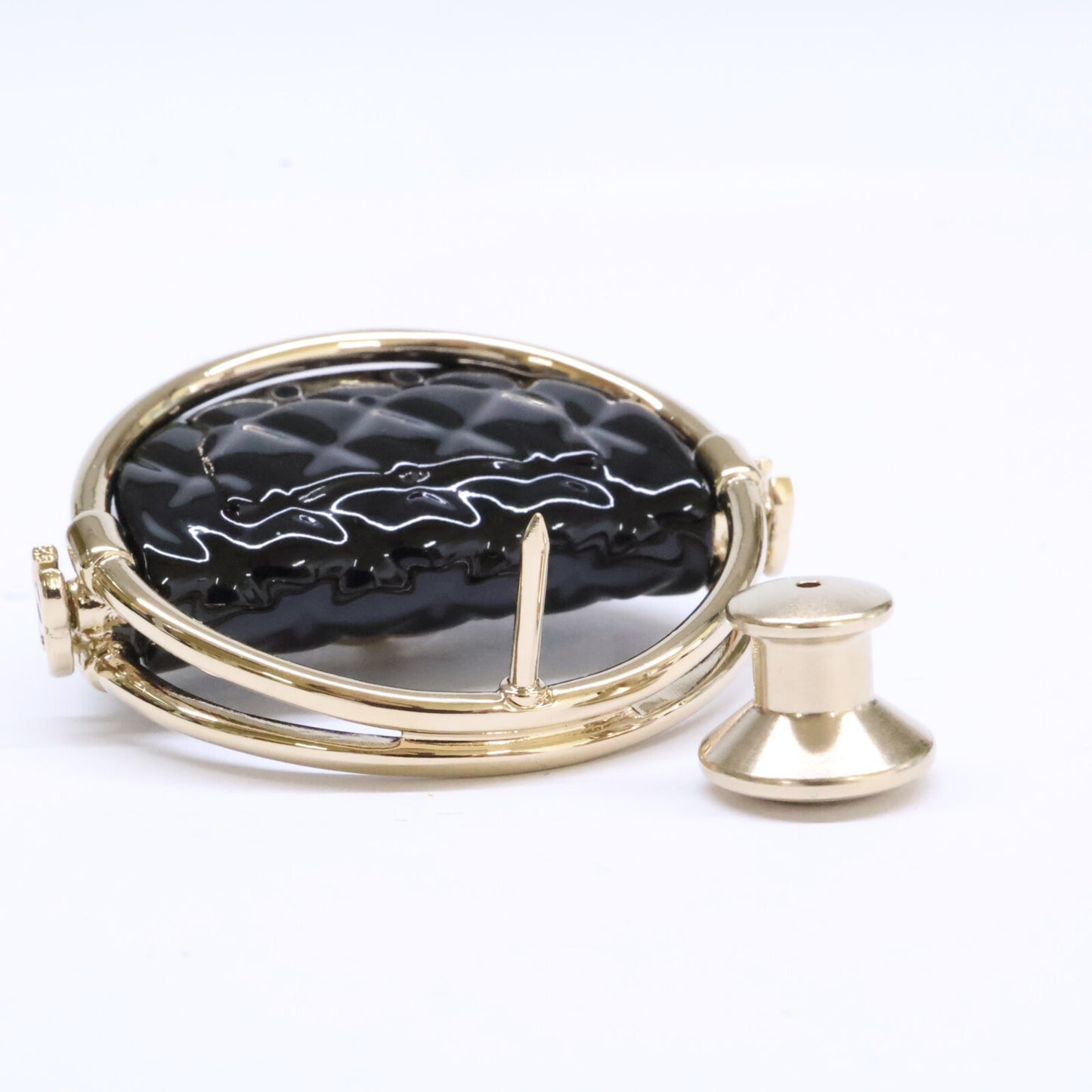 CHANEL シャネル 美品 B23C AB9851 ココマーク マトラッセバッグモチーフ フープラペルピン ブローチ