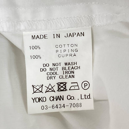 YOKOCHAN ヨーコチャン YCB-522-289 ホワイト コットン バックジップ ギャザースリーブシャツブラウス トップス