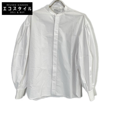 HYKE ハイク 242-15228 ホワイト コットン混 BALLOON SLEEVE BLOUSE/バルーンスリーブブラウス トップス